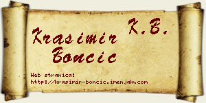 Krasimir Bončić vizit kartica